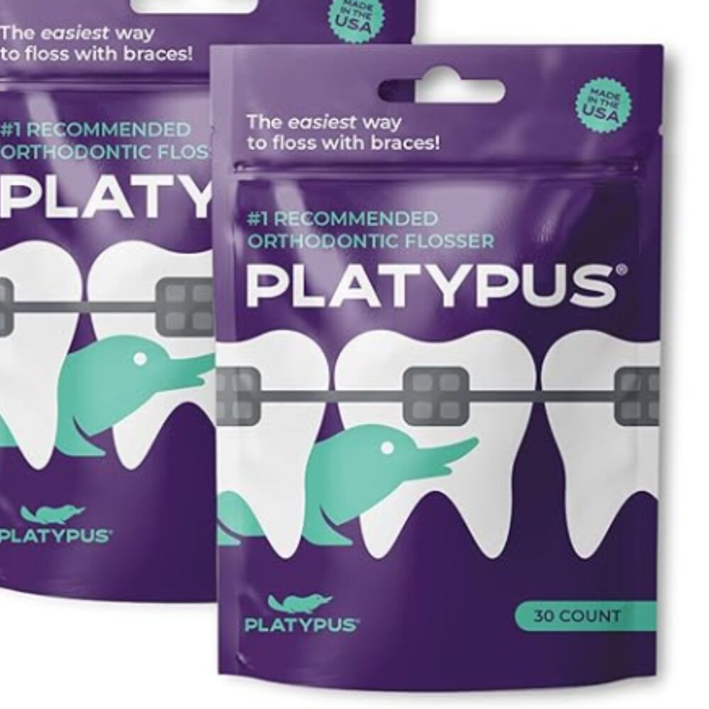 Platypus Orthodontic Flossers for Braces, 30 Count (Pack of 2),